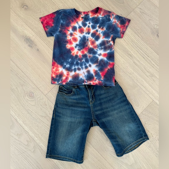 Red White And Blue Tie Dyed Shirt